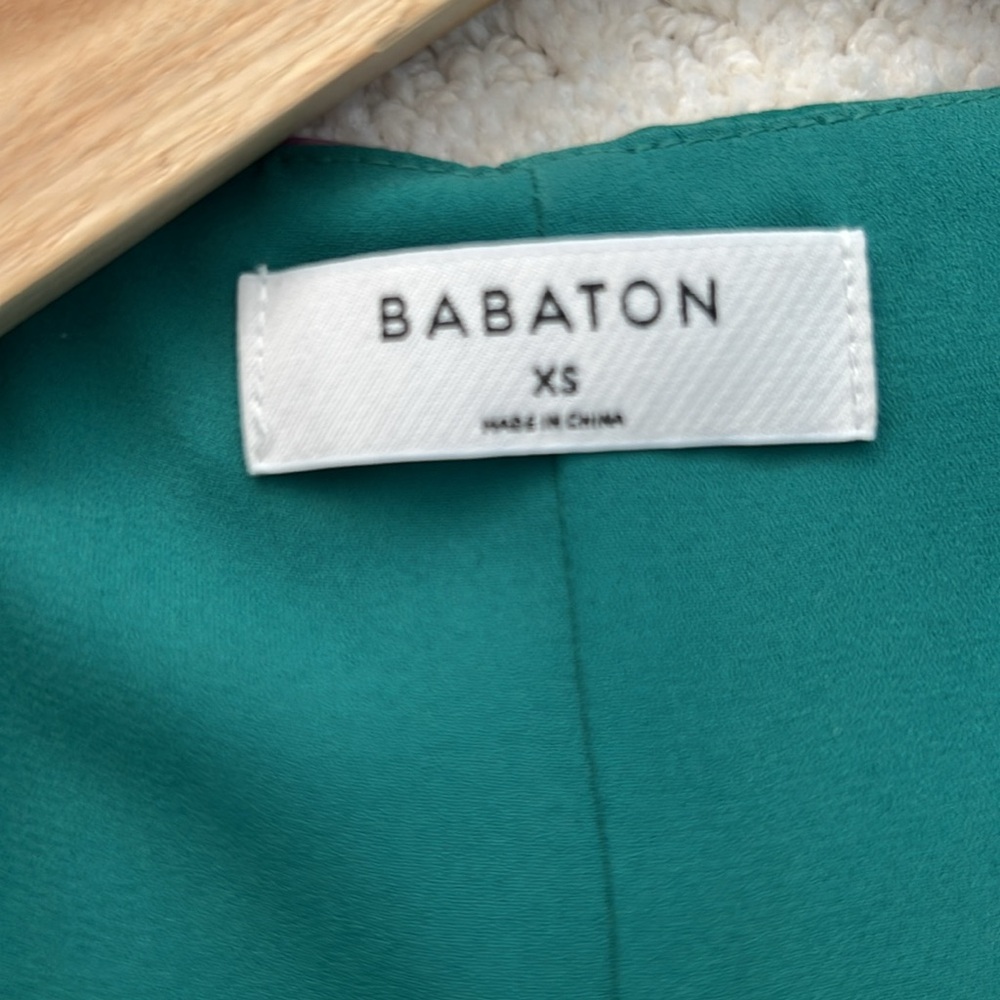Aritzia Babaton Wallace Floral Green Wrap Dress - Picture 6 of 12